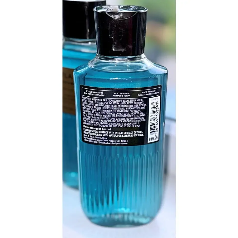 Bath & Body Works 10 oz Atlantic Men's 3-in-1 Hair Face Body Wash Gel x3